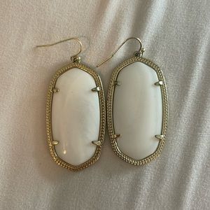 Kendra Scott Elle Gold Drop Earrings in White